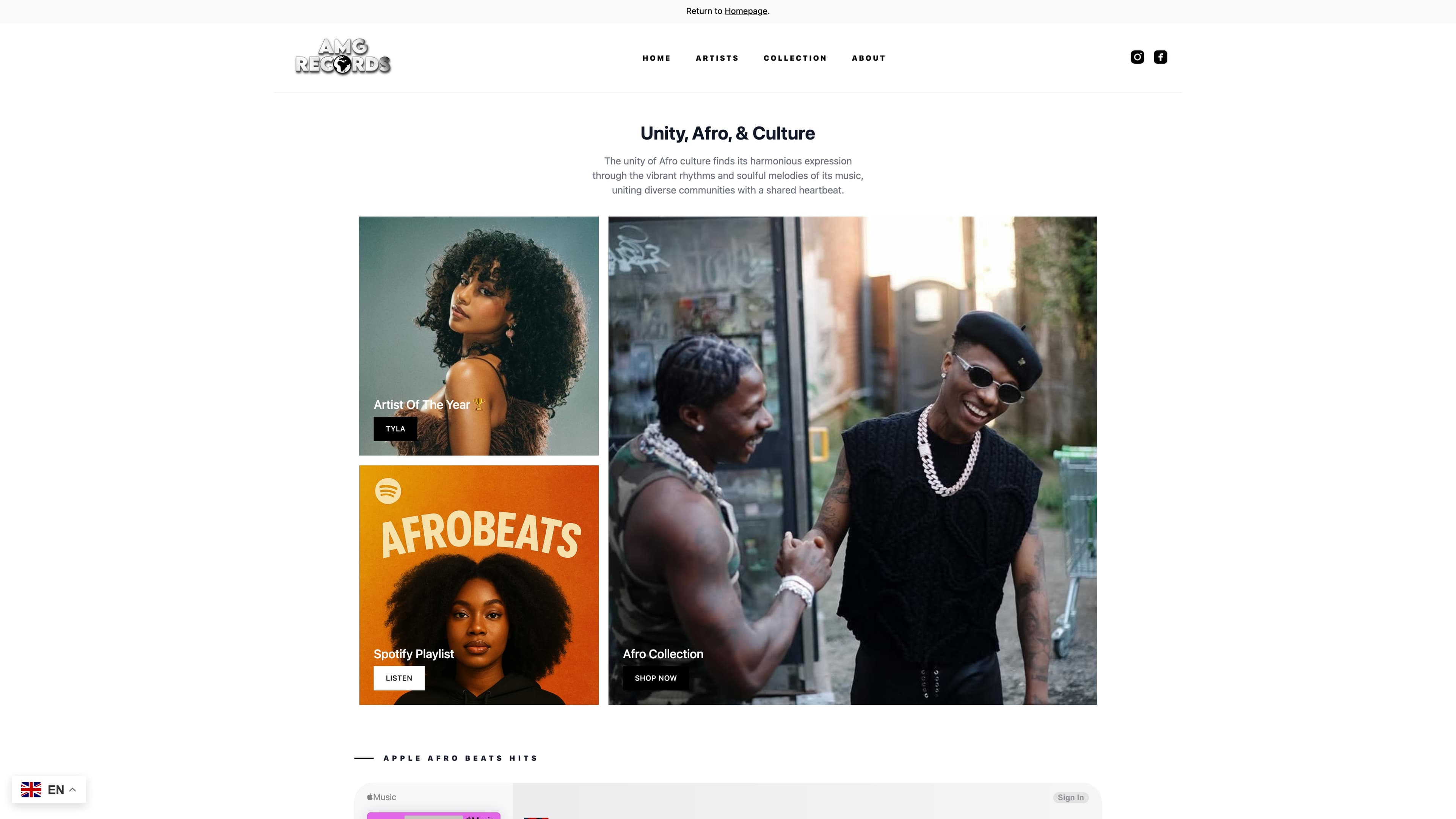 AMG Records site preview