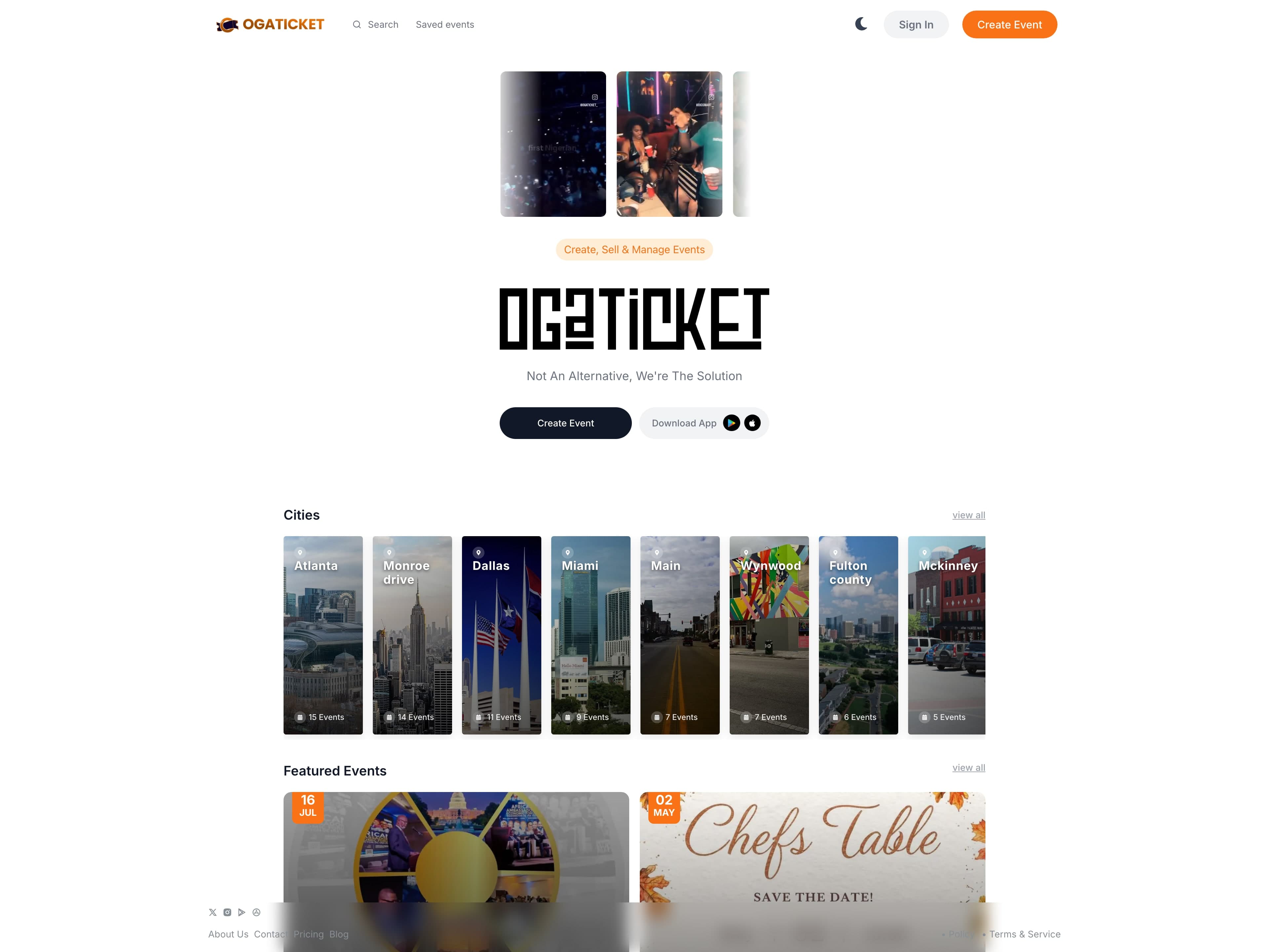 Hero — discover events