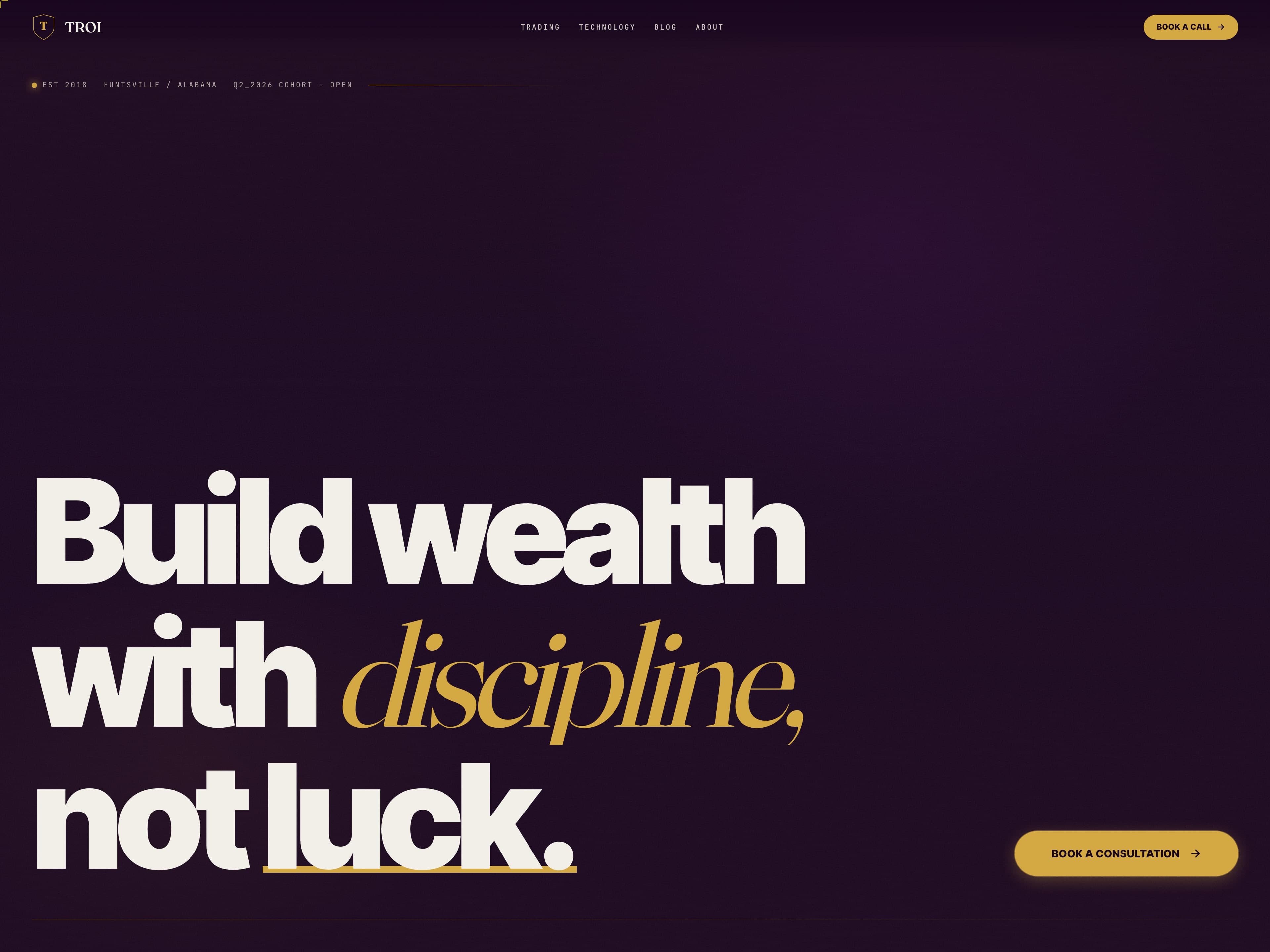 Hero — Build wealth with discipline